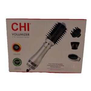CHI Volumizer 4-in-1 Blowout Brush Silver/Black Hair Dryer Diffuser Attachments